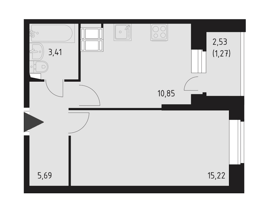 Однокомнатная квартира в СПб Реновация: площадь 35.85 м2 , этаж: 16 – купить в Санкт-Петербурге